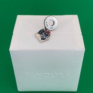 Pandora Pansy Flower Envelope Dangle Charm